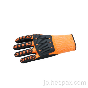 Hespax anti Cut Hppe Safety Rubber Gloves Anti-Impact